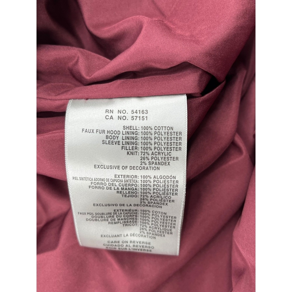 Levi Strauss Corduroy Puffer Jacket Mens Medium Burgundy Hooded Sherpa LM2RC416 - Picture 8 of 8